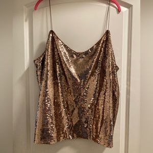 Rose gold sequin ASOS Curve tank top- NWT